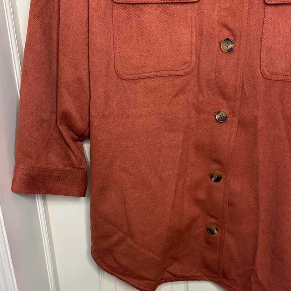 NWT Old Navy Women's Rust Colored Shacket with Pockets - Picture 4 of 8